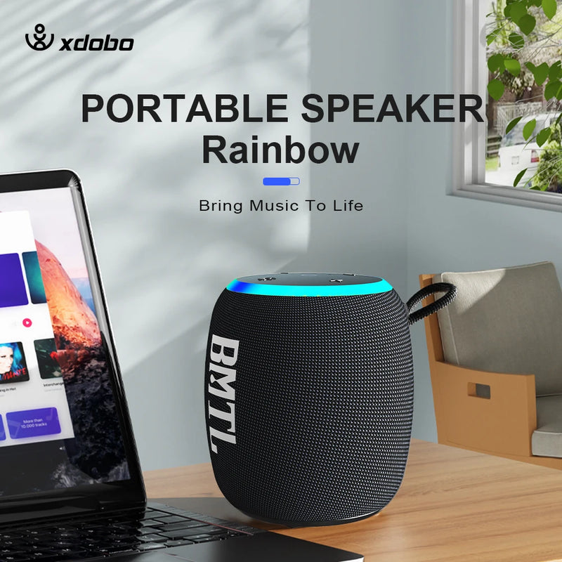 Xdobo BMTL 15w Mini alto-falante portátil TWS Bluetooth 5.3 Player externo com baixo balanceado IPX7 modo LED à prova d'água para todos os telefones