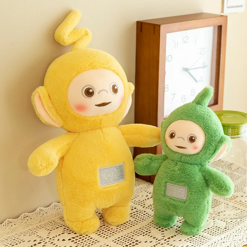 30/45/60cm miniso teletubbies boneca de pelúcia bonito laa-laa dispy anime boneca bonito teletubbies ação pelúcia esqueleto bonecas brinquedo presentes