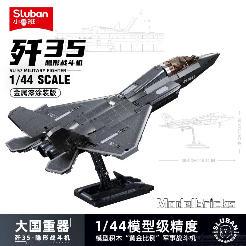 Sluban moderno helicóptero militar sukhoi Su-57 Su-27 aeronaves f/A-18 F-14 lutador segunda guerra mundial aeronaves blocos de construção modelo crianças brinquedos