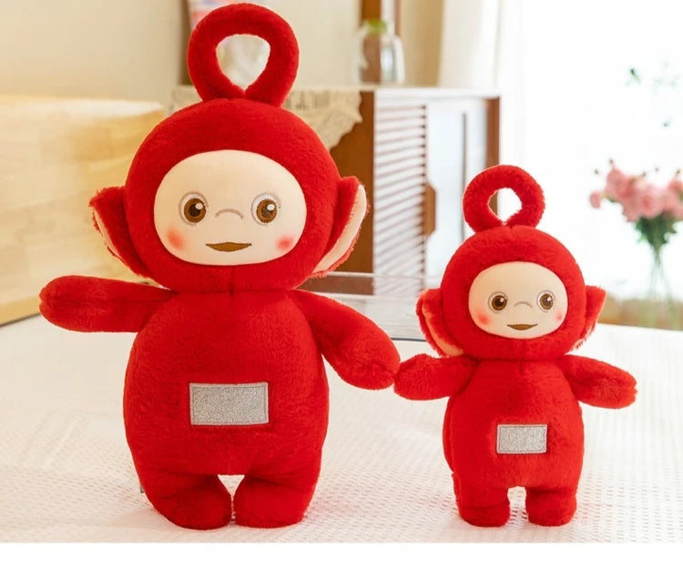 30/45/60cm miniso teletubbies boneca de pelúcia bonito laa-laa dispy anime boneca bonito teletubbies ação pelúcia esqueleto bonecas brinquedo presentes