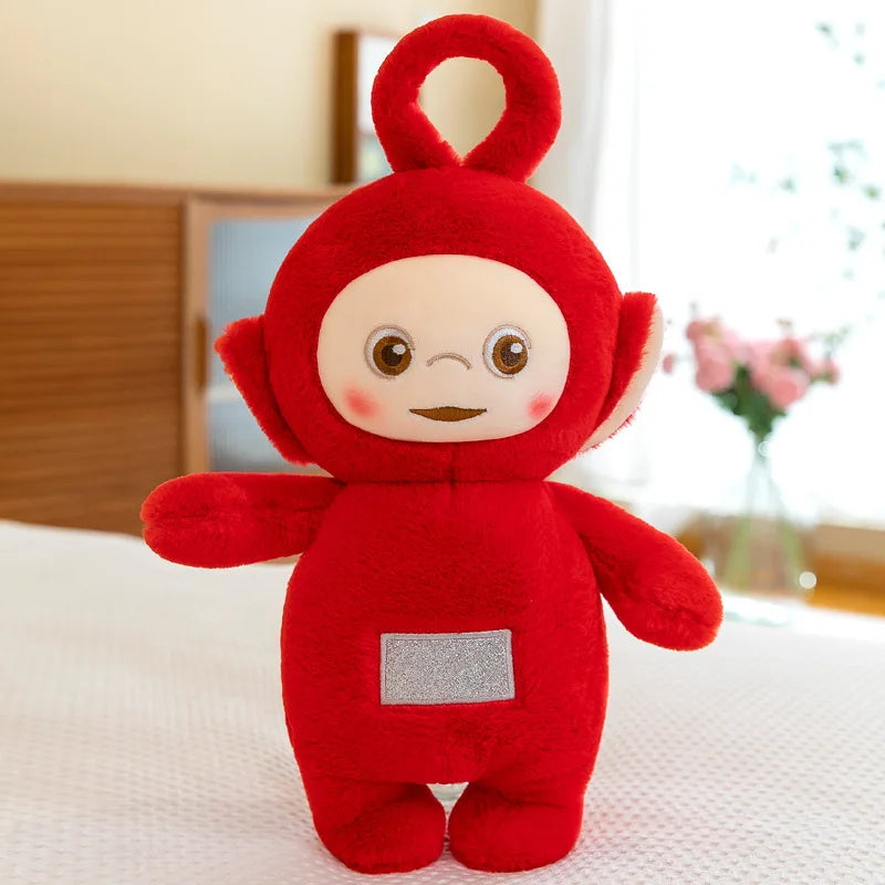 30/45/60cm miniso teletubbies boneca de pelúcia bonito laa-laa dispy anime boneca bonito teletubbies ação pelúcia esqueleto bonecas brinquedo presentes