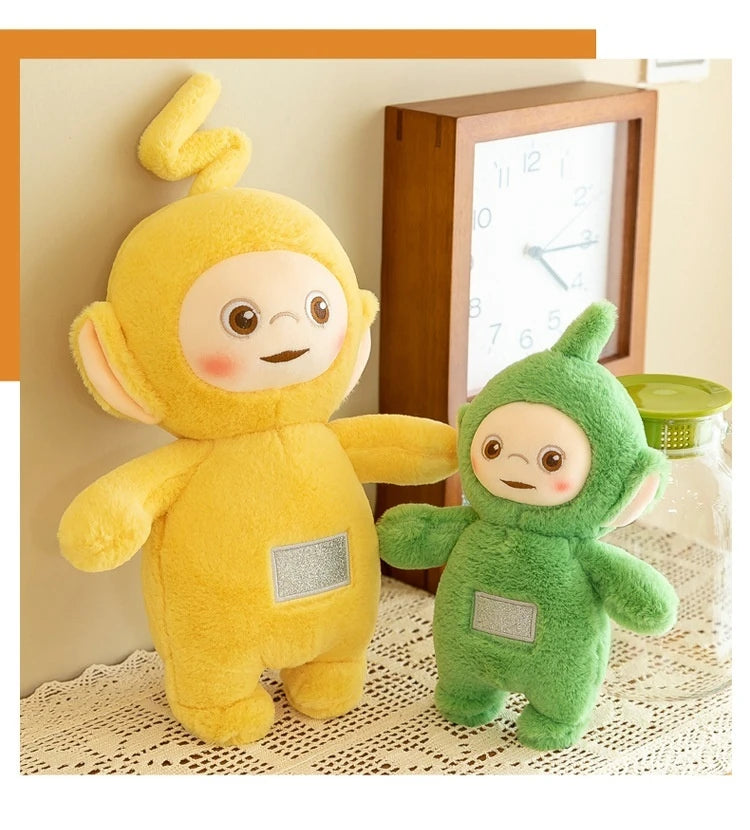 30/45/60cm miniso teletubbies boneca de pelúcia bonito laa-laa dispy anime boneca bonito teletubbies ação pelúcia esqueleto bonecas brinquedo presentes