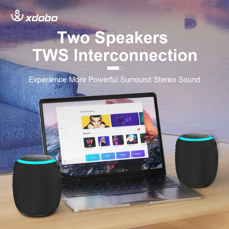 Xdobo BMTL 15w Mini alto-falante portátil TWS Bluetooth 5.3 Player externo com baixo balanceado IPX7 modo LED à prova d'água para todos os telefones