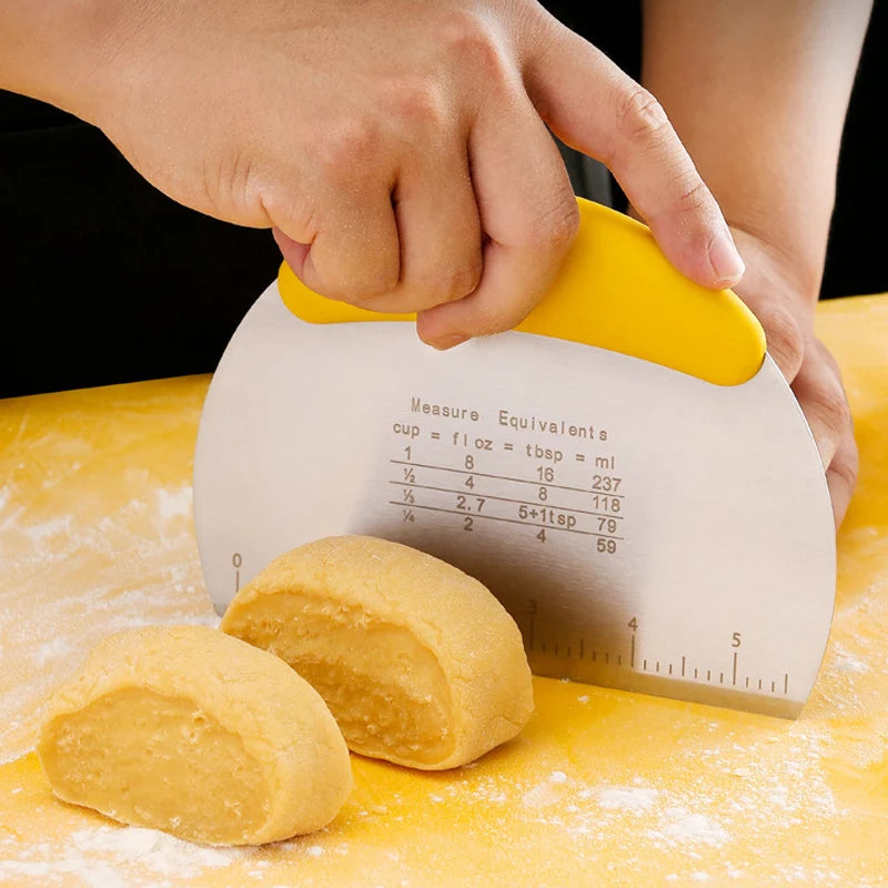 Raspador de massa pão pizza cortador de massa raspador de pastelaria de aço inoxidável banco raspador faca de massa chopper cozimento cozinha gadgets