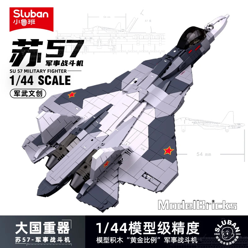 Sluban moderno helicóptero militar sukhoi Su-57 Su-27 aeronaves f/A-18 F-14 lutador segunda guerra mundial aeronaves blocos de construção modelo crianças brinquedos